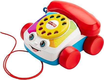 Fisher-Price Mon Téléphone mobile jouet bébé, cadran factice rotatif, pour apprendre les chiffres et les couleurs, 12 mois et plus, FGW66